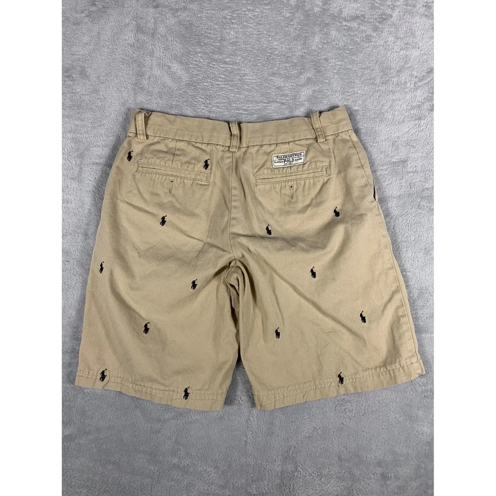 Polo Ralph Lauren Boys Chino Shorts 16 Tan Classic Pony Logo RN